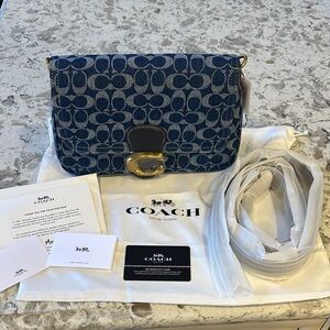 Coach Denim Blue Soft Tabby Shoulder Crossbody Handbag Purse New with Tags